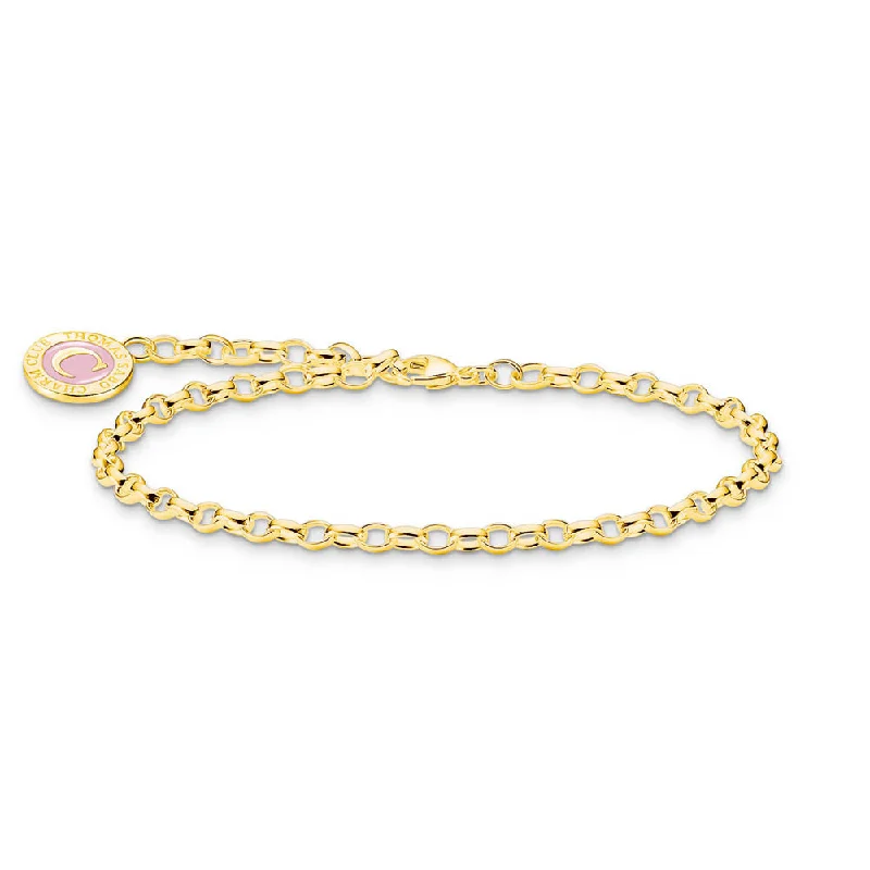 Thomas Sabo Gold Plated Sterling Silver Charmista Belcher 19cm Bracelet