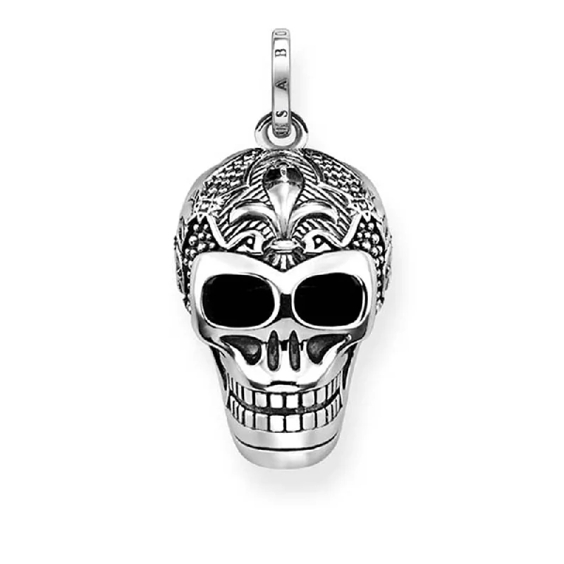 Thomas Sabo Rebel Sterling Silver Fleur De Lys Skull Pendant