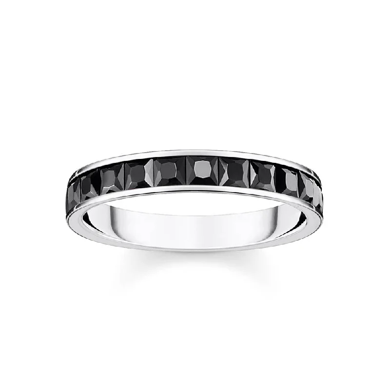 Thomas Sabo Sterling Silver Heritage Black Cubic Zirconia Ring