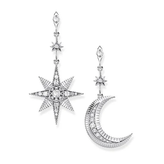 Thomas Sabo Sterling Silver Kingdom Star & Moon Mismatch Earrings