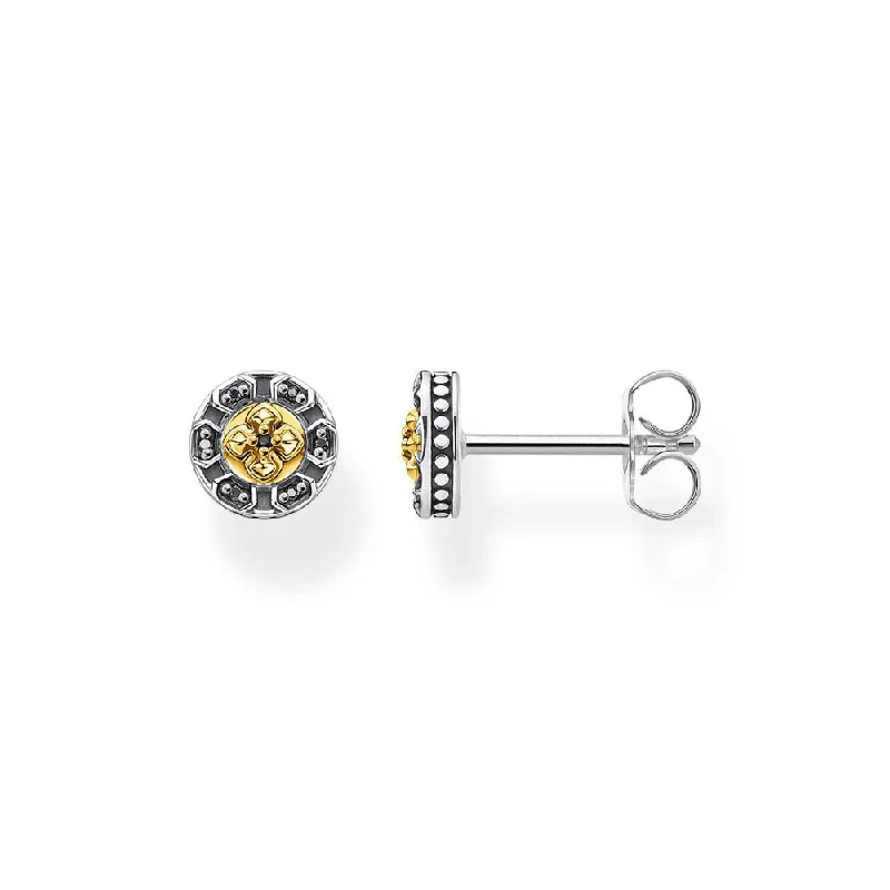 Thomas Sabo Sterling Silver Oas Kingdom Round Cross Stud Earrings