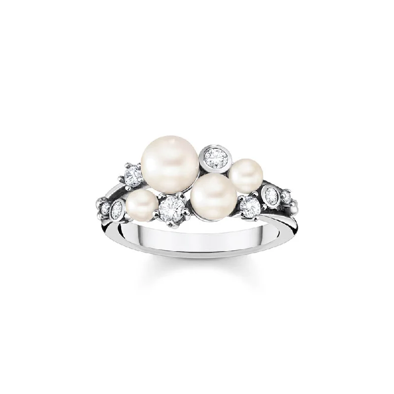 Thomas Sabo Sterling Silver Rise And Shine CZ Pearl Ring