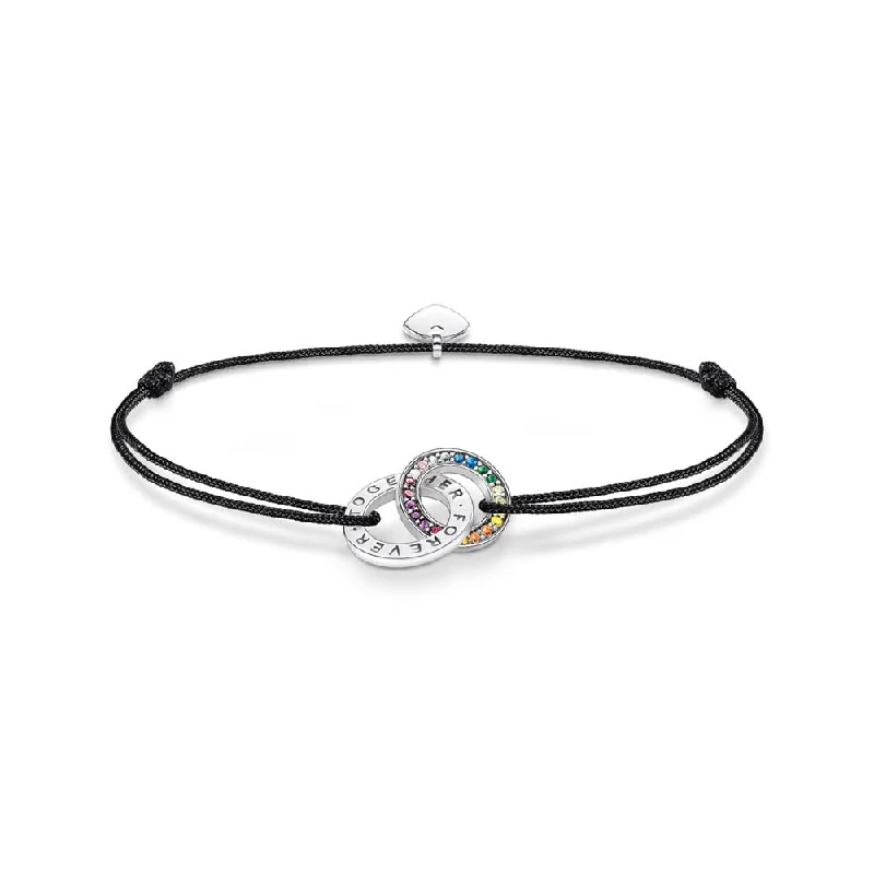 Thomas Sabo Sterling Silver Together Txtl Rainbow Adjustable Bracelet