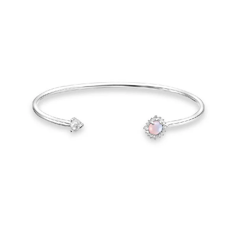 Thomas Sabo Sterling Silver Twist Rose Colour Opal Cuff 15.5cm Bracelet