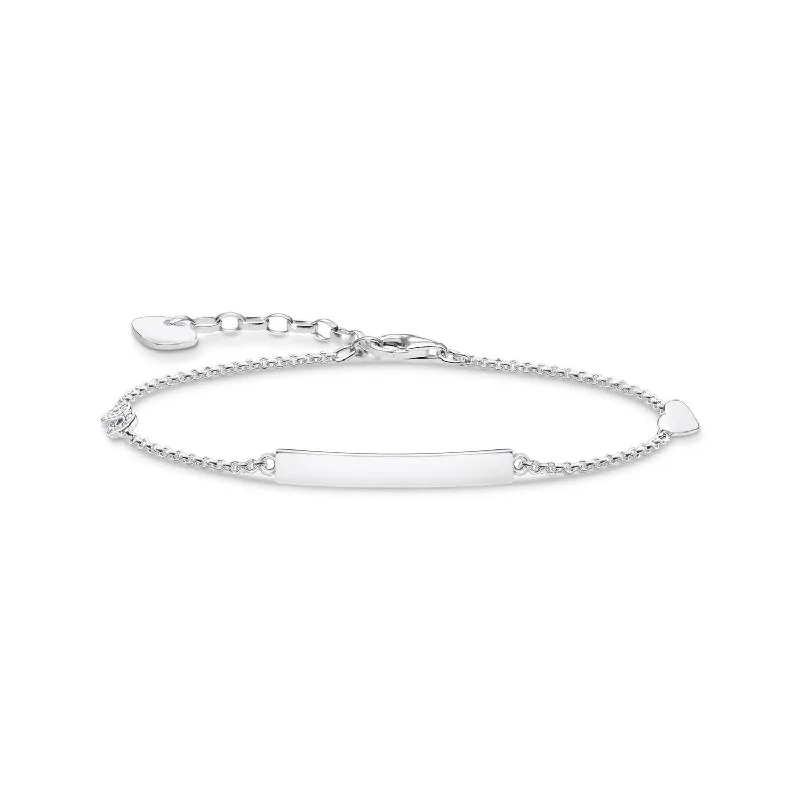 Thomas Saboo Engrav Sterling Silver Infinity Heart 16-19cm Bracelet