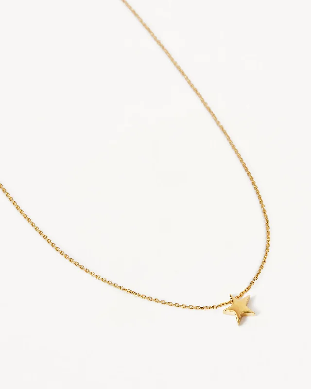 9k Solid Gold Wishing on a Star Necklace