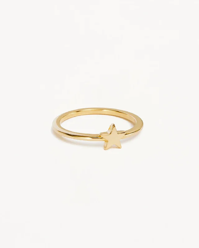 9k Solid Gold Wishing on a Star Ring