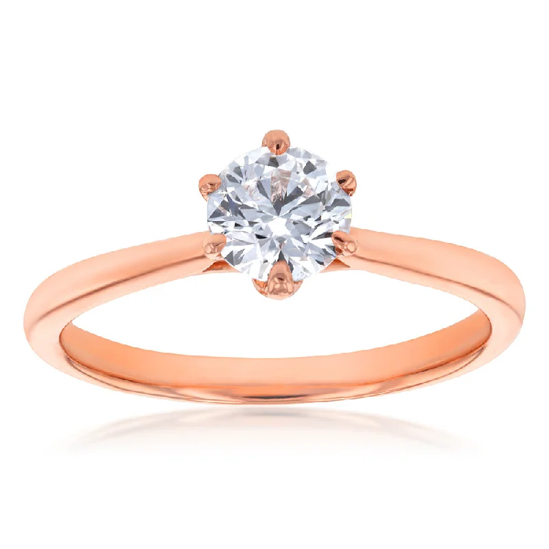 Luminesce Lab Grown 1 Carat Solitaire Engagement Ring in 14ct Rose Gold